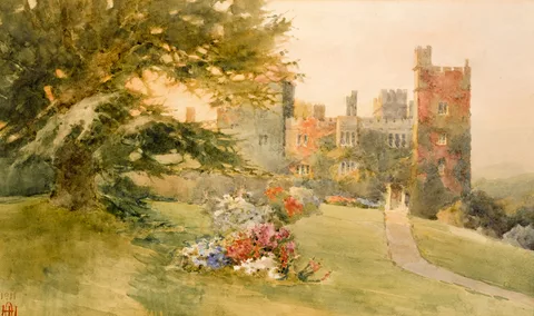 LISMORE CASTLE by Helen O'Hara, 1911, watercolour, sold Oct 2017