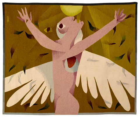 Louis le Brocquy, CHERUB, 1952, Aubusson tapestry, Atelier Tabard Frères et Souers, France; (no. 8 from an edition of 10)