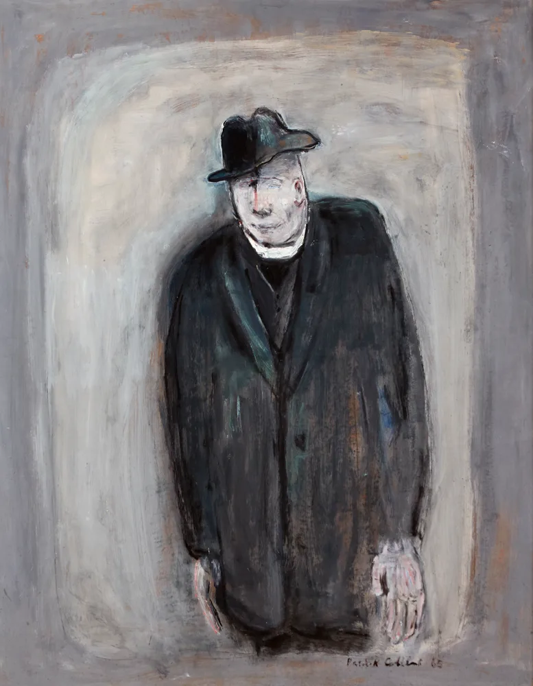 THE HAPPY PRIEST by Patrick Collins, 1965, oil on board, sold Oct 2017