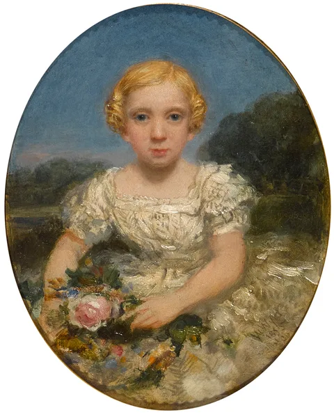 William Wyld, ROSE PRINCESS, 1855, oil on board; (oval)