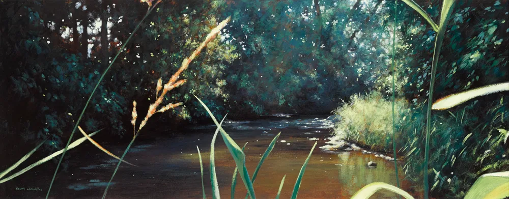RIVER SCENE by Jimmy Lawlor, oil on board, sold Oct 2017