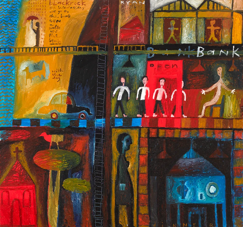 A DAY IN BLACKROCK by Robert Ryan, oil on canvas, sold Oct 2017