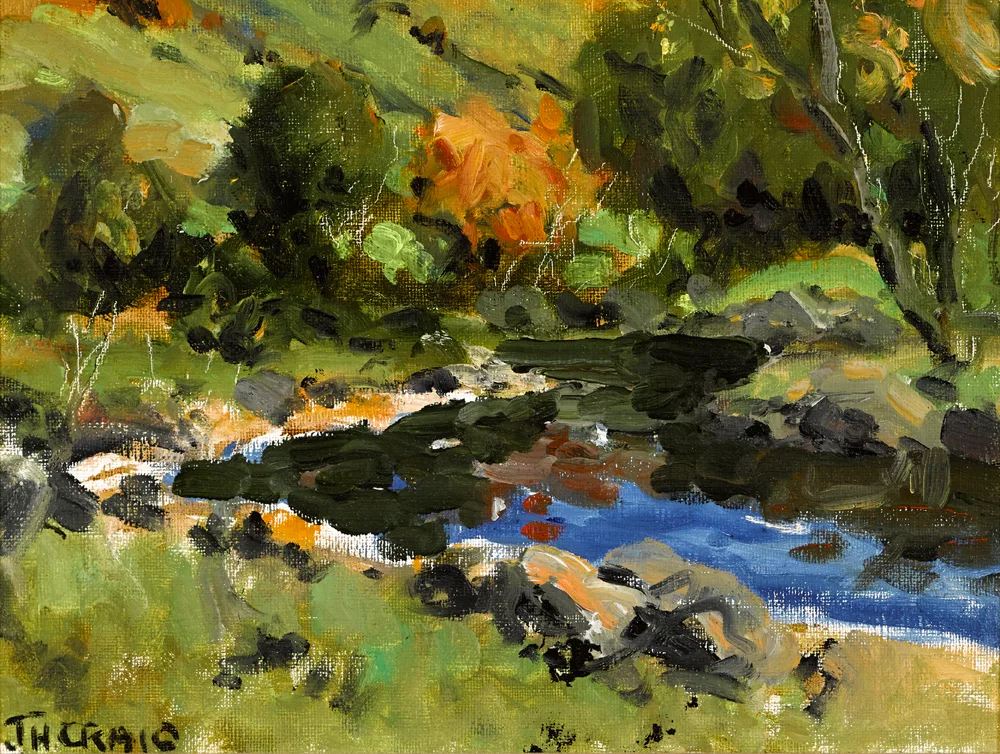 RIVER SCENE by James Humbert Craig, oil on board, sold May 2017