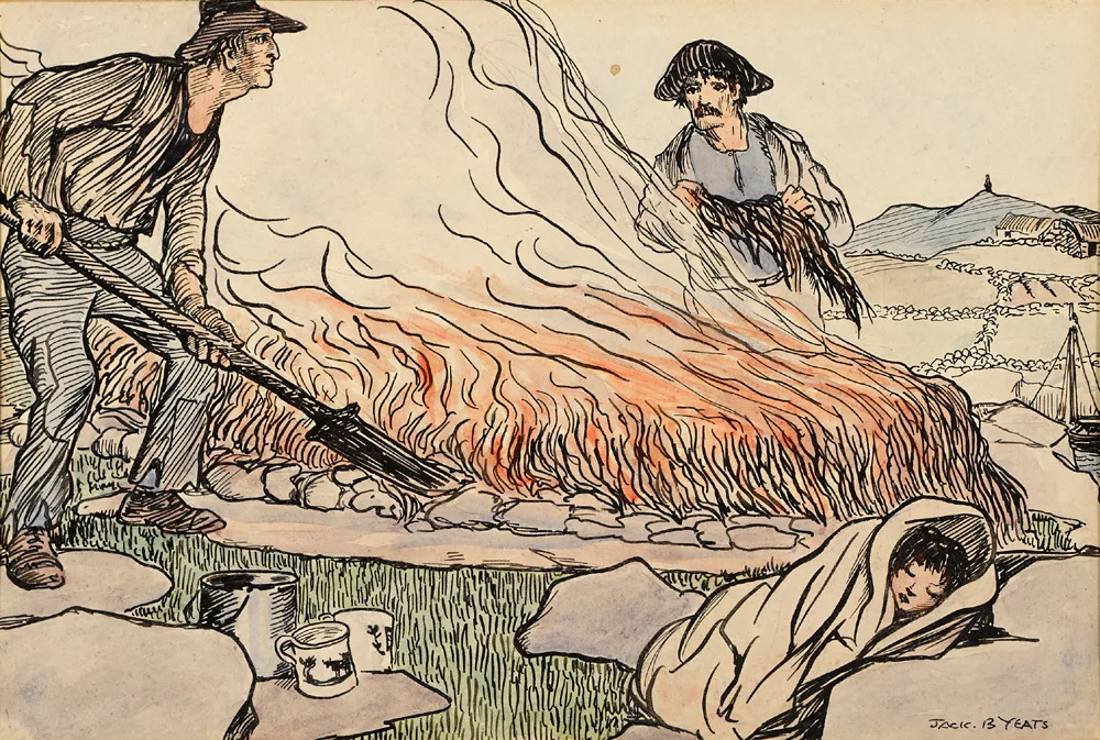 KELP-BURNING by Jack Butler Yeats, c.1905, pen, ink and watercolour, offered May 2017