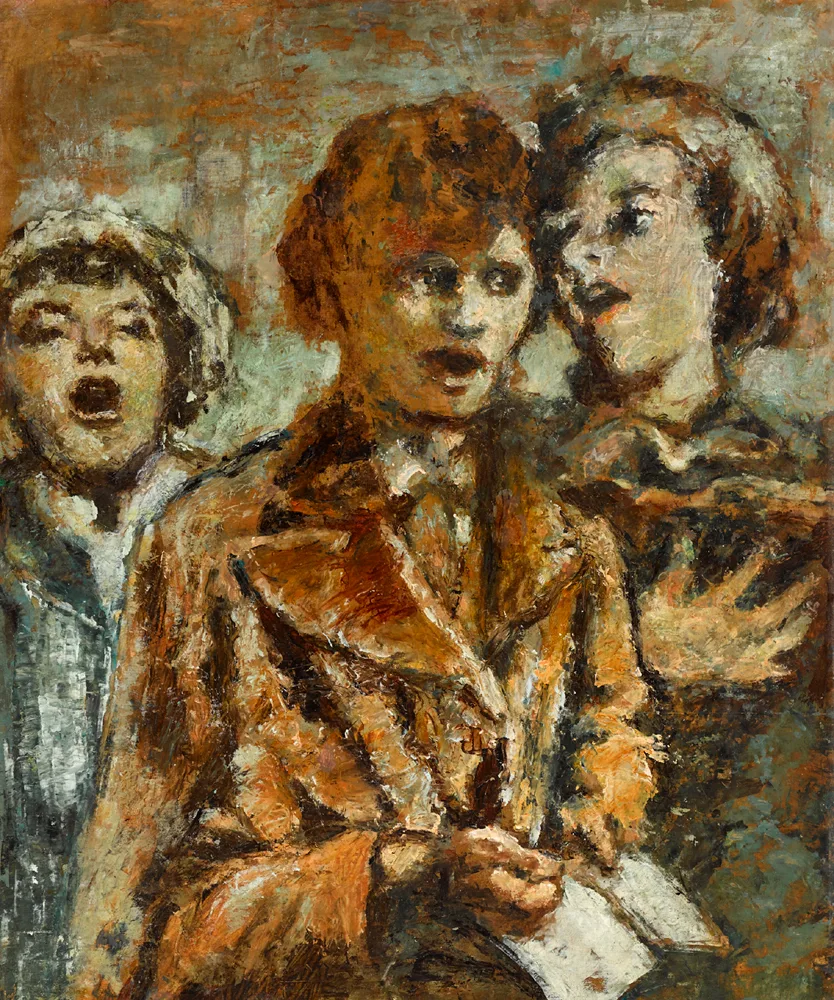 THREE SINGERS by William Conor, oil on canvas, sold May 2017