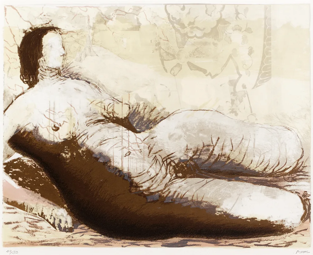 RECLINING NUDE by Henry Moore, etching; (no. 42 from an edition of 50), offered May 2017