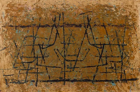 Camille Souter, UNTITLED, 1958, oil on brown Kraft paper