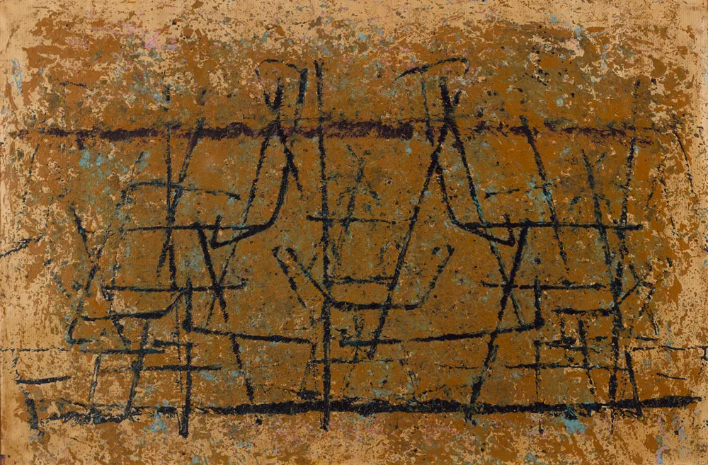 UNTITLED by Camille Souter, 1958, oil on brown Kraft paper, offered May 2017