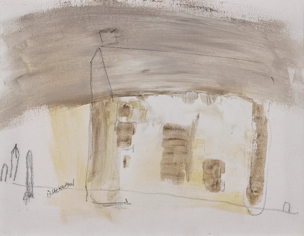 HOUSE by Basil Blackshaw, oil and pencil on canvas, offered May 2017