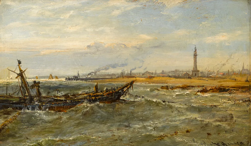 WRECK OFF YARMOUTH by Edwin Hayes, oil on panel, sold May 2017