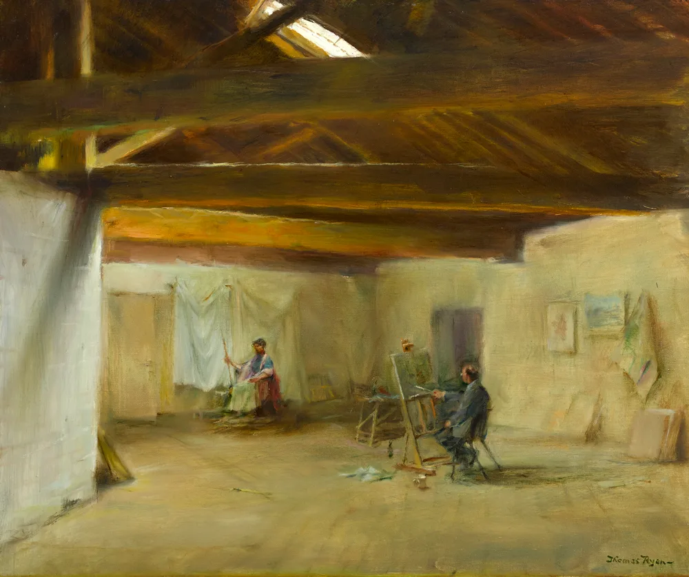 Thomas Ryan, ARTIST'S STUDIO, oil on canvas