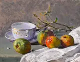 Hans Iten, STILL LIFE WITH FRUIT, CUP AND SAUCER