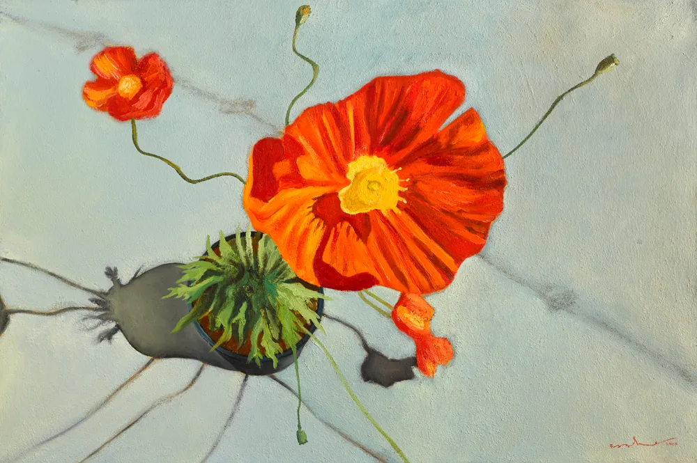 POPPIES by Mark (Rasher) Kavanagh, 2000, oil on canvas, sold May 2017