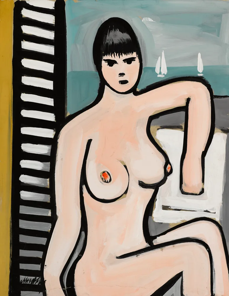 NUDE by Markey Robinson, gouache, sold May 2017