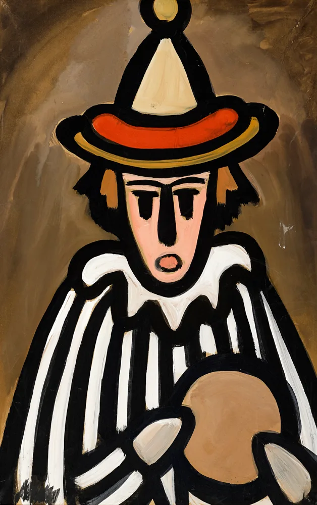 CLOWN by Markey Robinson, gouache, sold May 2017