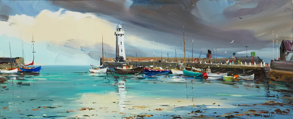 DONAGHADEE HARBOUR, COUNTY DOWN by Kenneth Webb, oil on canvas, sold Feb 2017