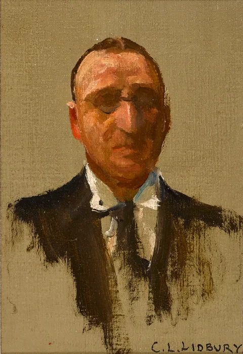 PORTRAIT SKETCH OF C.L. LIDBURY by John Lavery, oil on canvas laid on board, sold Feb 2017