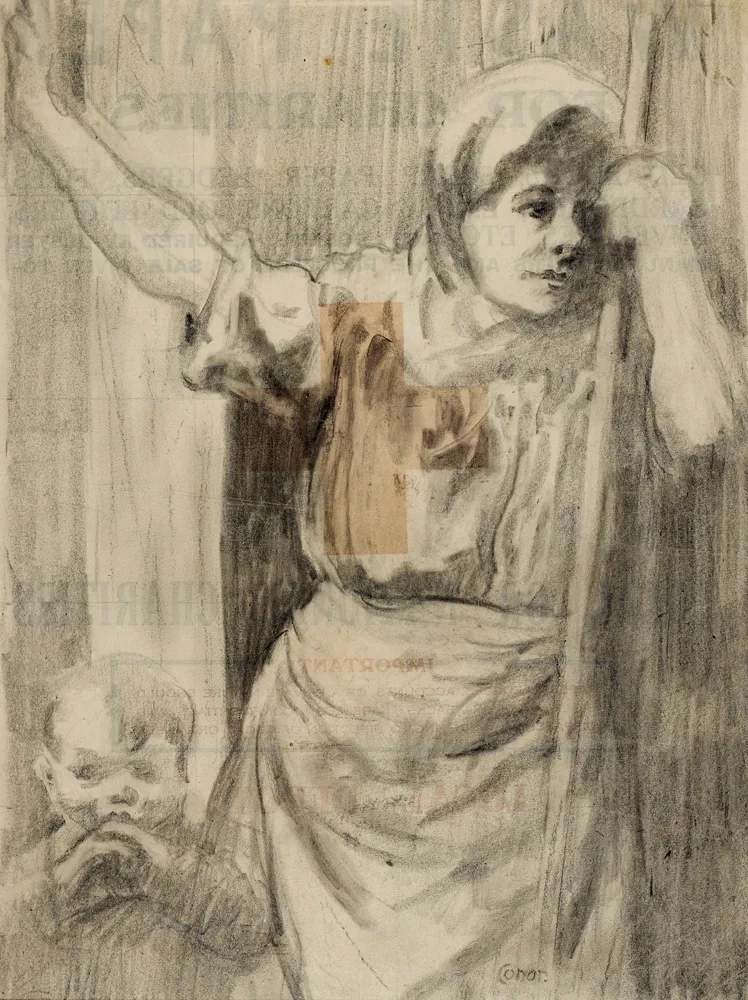 MOTHER AND CHILD by William Conor, pencil, offered Feb 2017