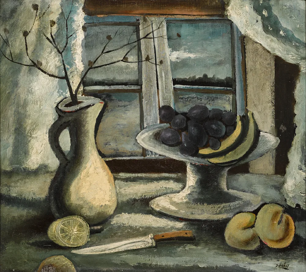 GREY STILL LIFE by Daniel O'Neill, oil on board, sold Feb 2017