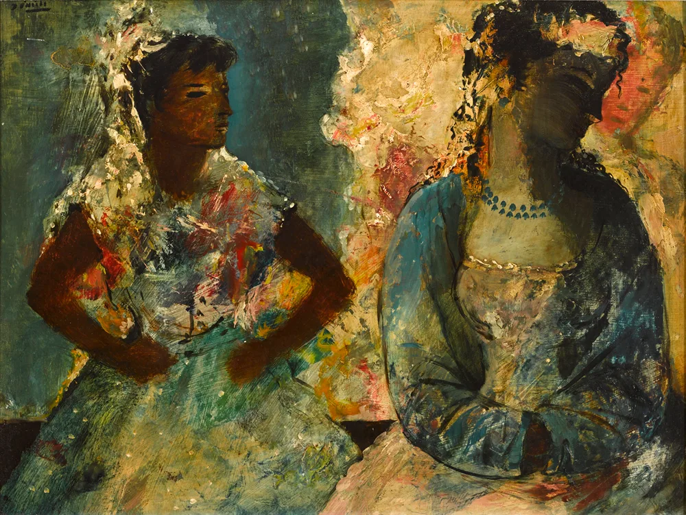 REHEARSAL by Daniel O'Neill, oil on board, sold Feb 2017