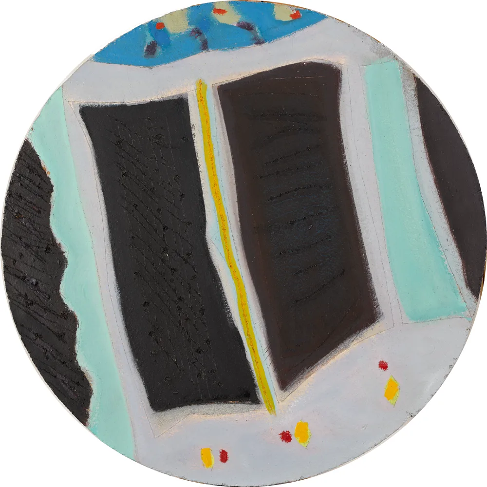 CIRCULAR PAINTING by Tony O'Malley, 1977, oil on chipboard; (circular), sold Feb 2017