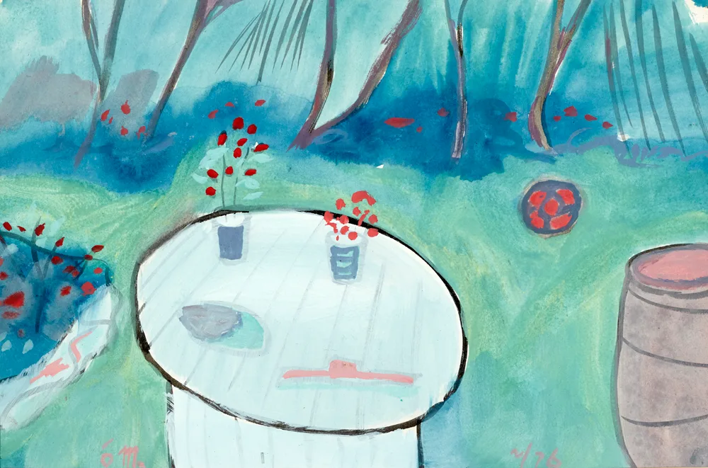 OUTDOOR STUDIO II by Tony O'Malley, gouache on paper, sold Feb 2017