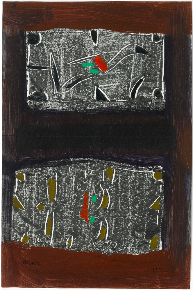 TWO FIELDS, CALLAN by Tony O'Malley, 1972, gouache on paper, sold Feb 2017