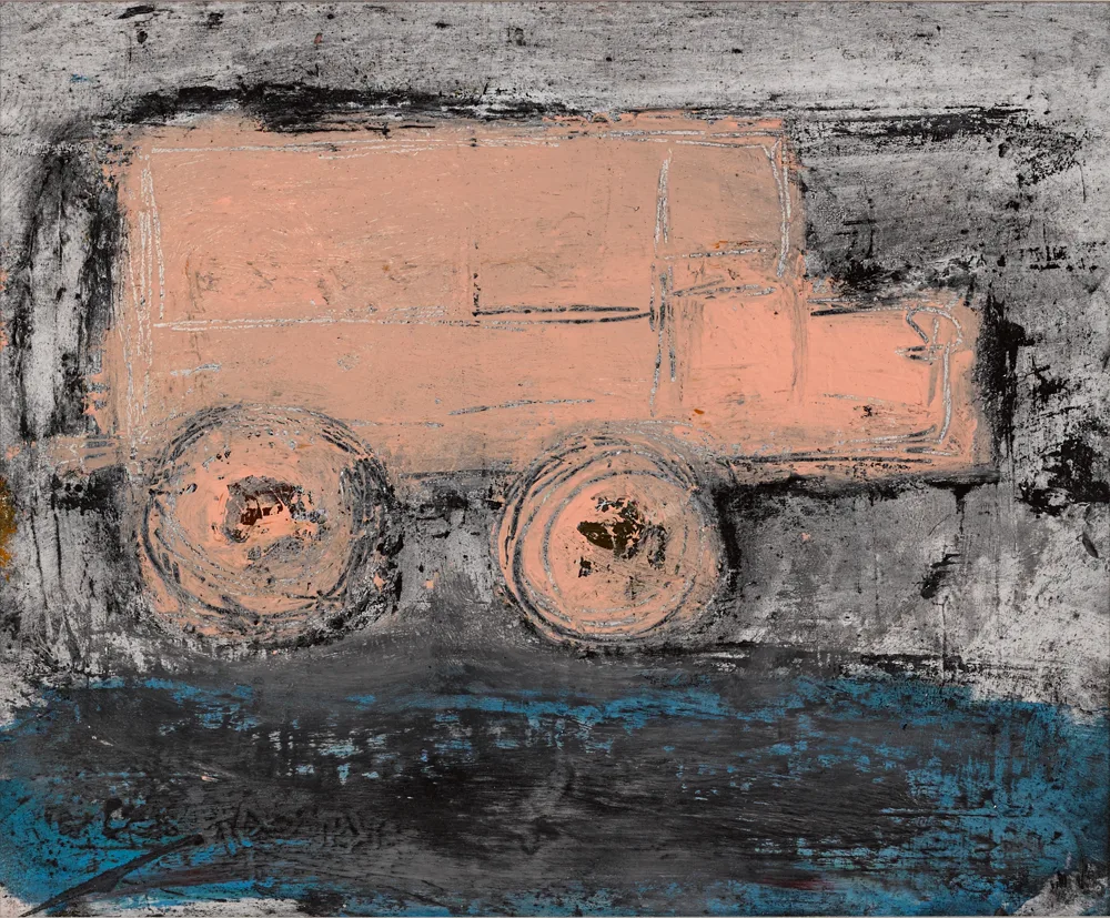 LANDROVER by Basil Blackshaw, oil on board, sold Feb 2017