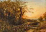 Andrew Nicholl, WOMAN AND CATTLE ON A COUNTRY PATH