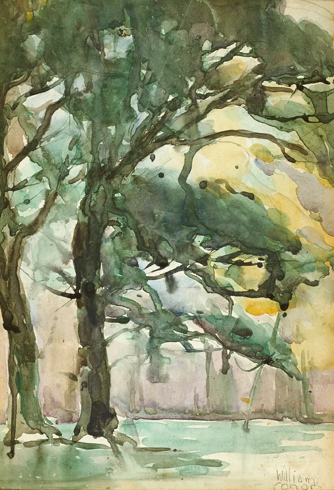 TREES by William Conor, watercolour, sold Feb 2017