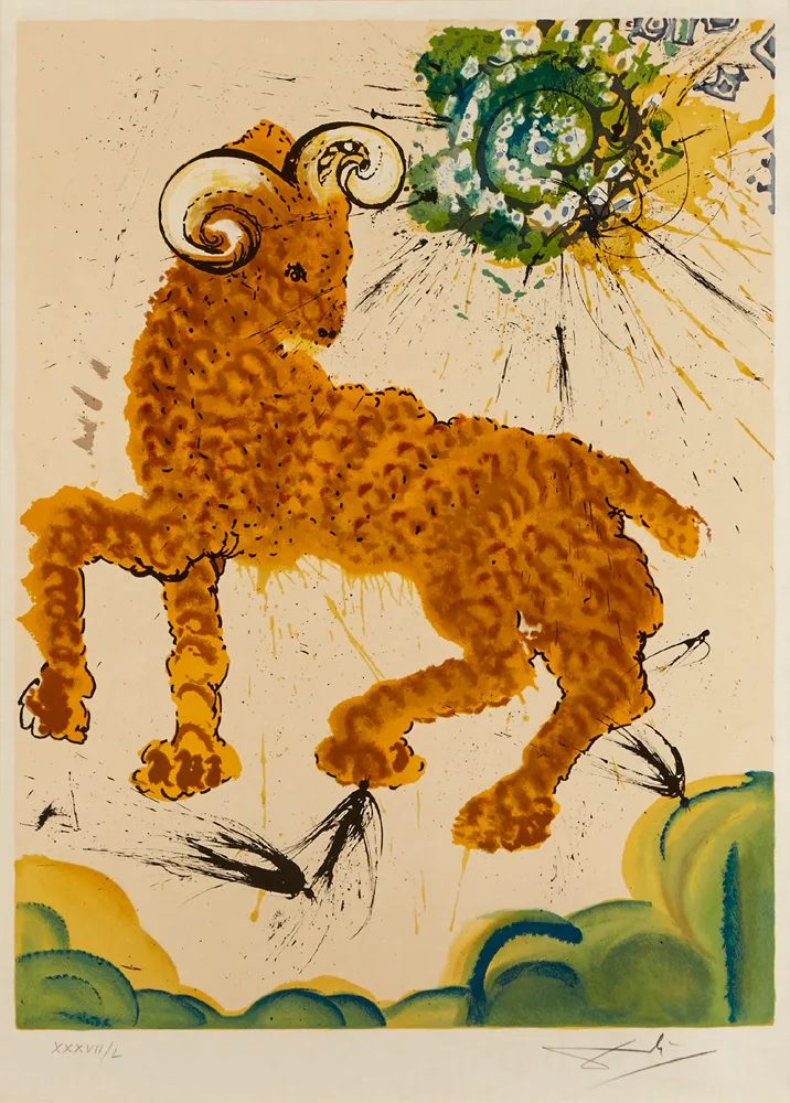 ARIES by Salvador Dalí, 1967, lithograph; (no. 37 from an edition of 50), sold Feb 2017