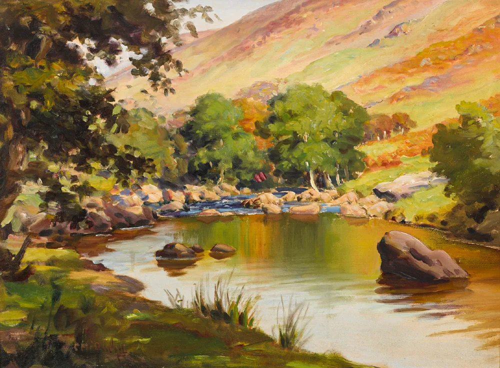 RIVER SCENE by Charles McAuley, oil on canvas, offered Feb 2017