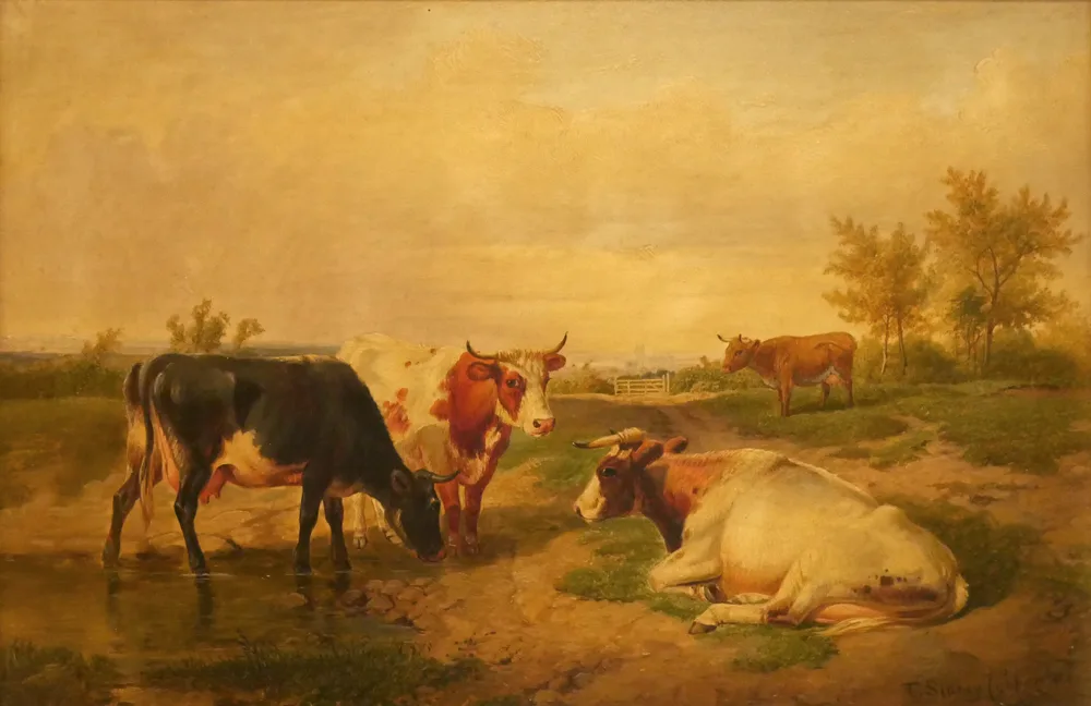 CATTLE RESTING by Thomas Sidney Cooper, oil on panel, sold Feb 2017