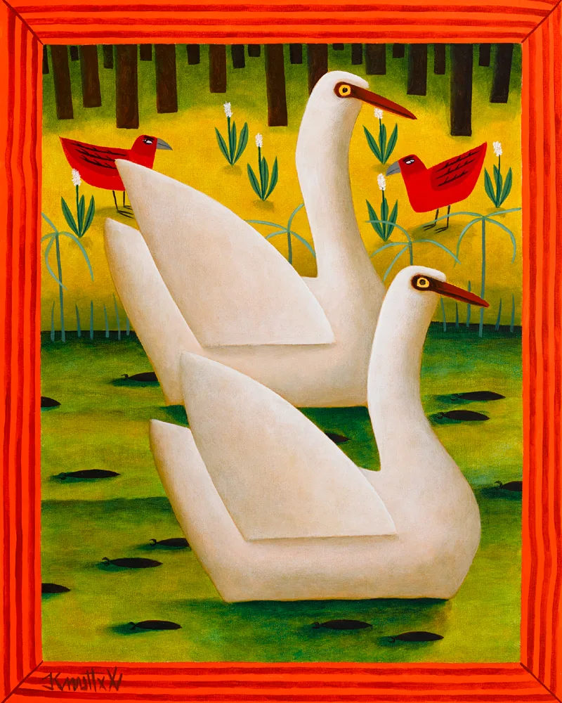 SWANS by Graham Knuttel, oil on canvas, offered Feb 2017