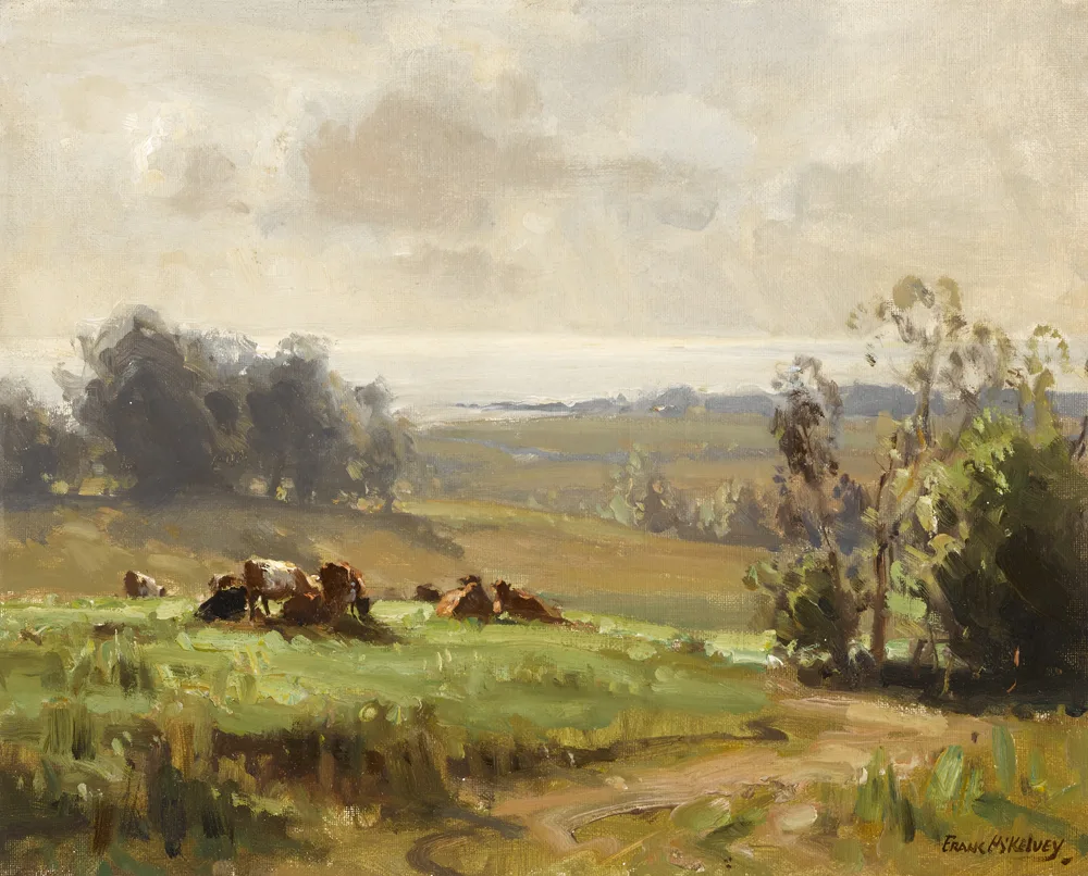 MORNING NEAR KILLYLEAGH, COUNTY DOWN by Frank McKelvey, oil on canvas, sold Nov 2016