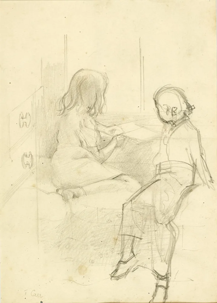Tom Carr, THE CHILDRENS ROOM, SKETCH, pencil on paper