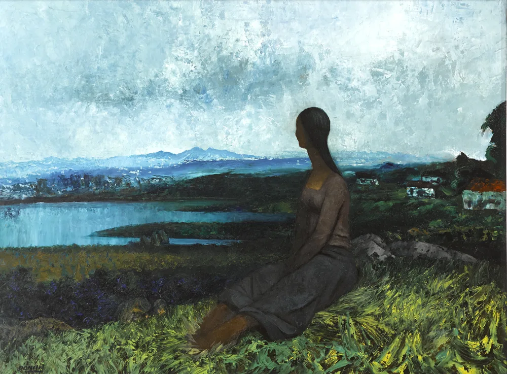 RESTING by Daniel O'Neill, oil on board, offered Nov 2016