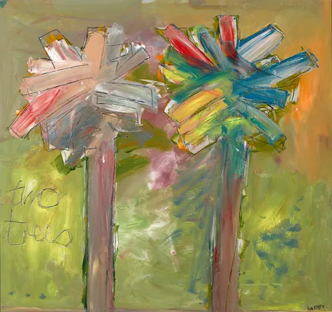 Basil Blackshaw, TWO TREES, oil on board