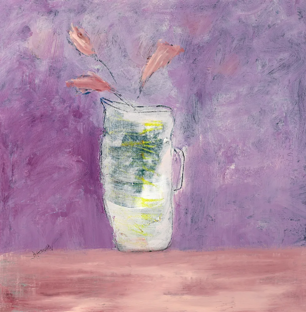 STILL LIFE WITH FLOWERS by Basil Blackshaw, oil on canvas, sold Nov 2016