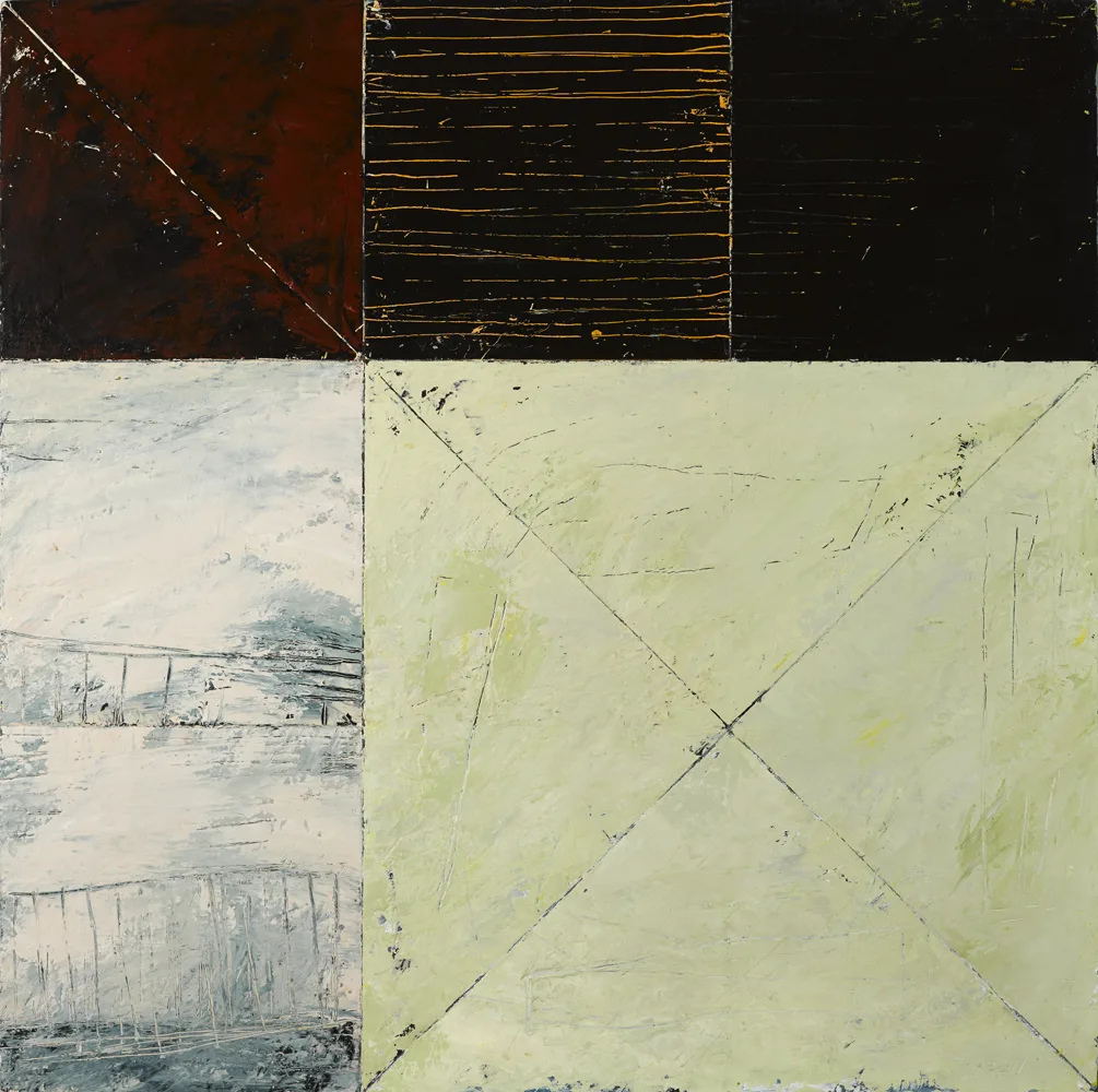 REENTRISK SQUARE III by Charles Tyrrell, 1992, oil on board mounted canvas, sold Nov 2016