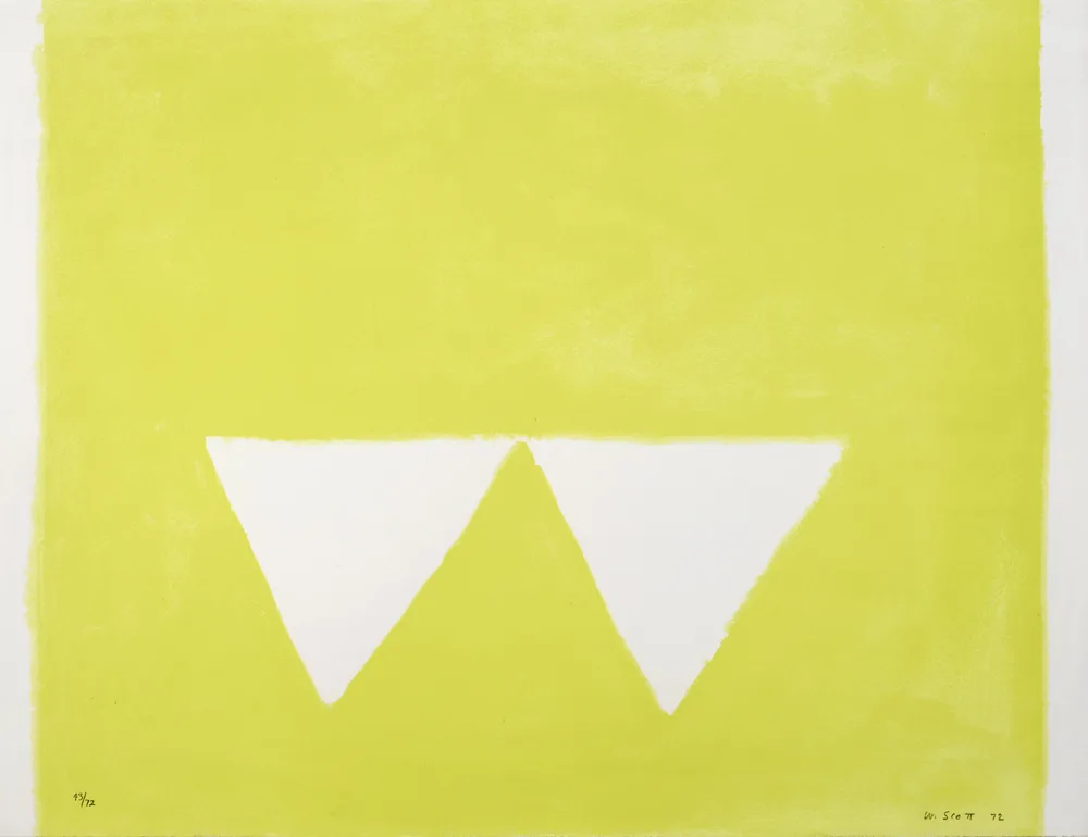 SECOND TRIANGLES, FROM A POEM FOR ALEXANDER by William Scott, 1972, screenprint; (no. 43 from an edition of 72), sold Nov 2016