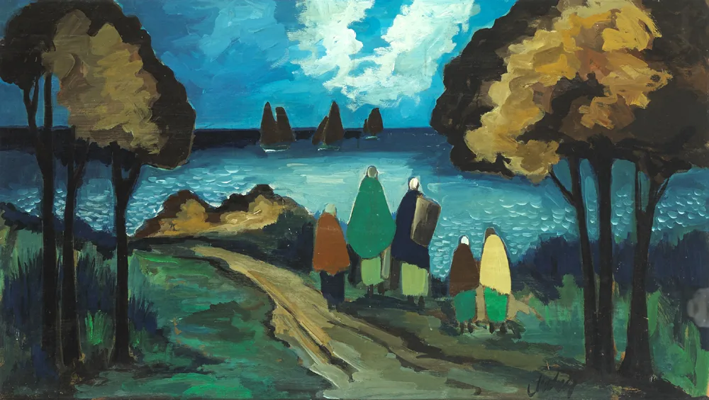 EVENING BY THE SEA by Markey Robinson, oil on board, sold Nov 2016