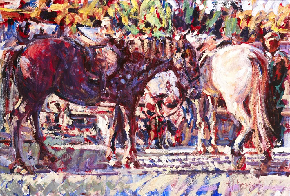 IN A GLANCING LIGHT [STUDY, SEPTEMBER SUNSET, TALLOW] by Arthur K. Maderson, oil on board, offered Nov 2016