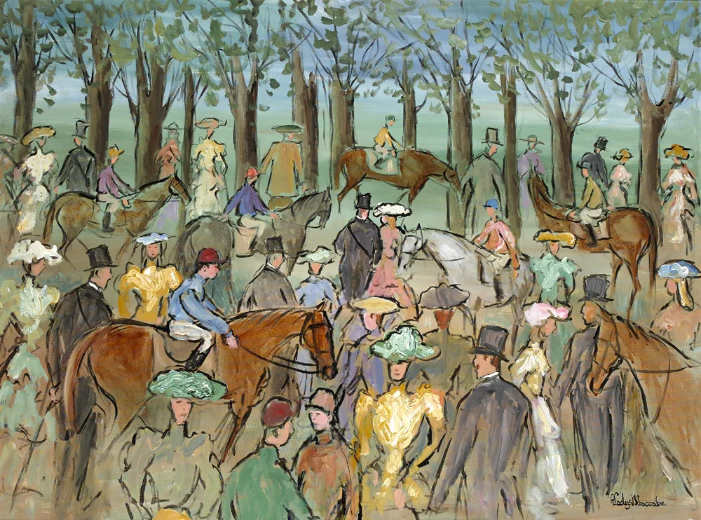 THE PARADE RING by Gladys Maccabe, 1991, oil on canvas, sold Nov 2016