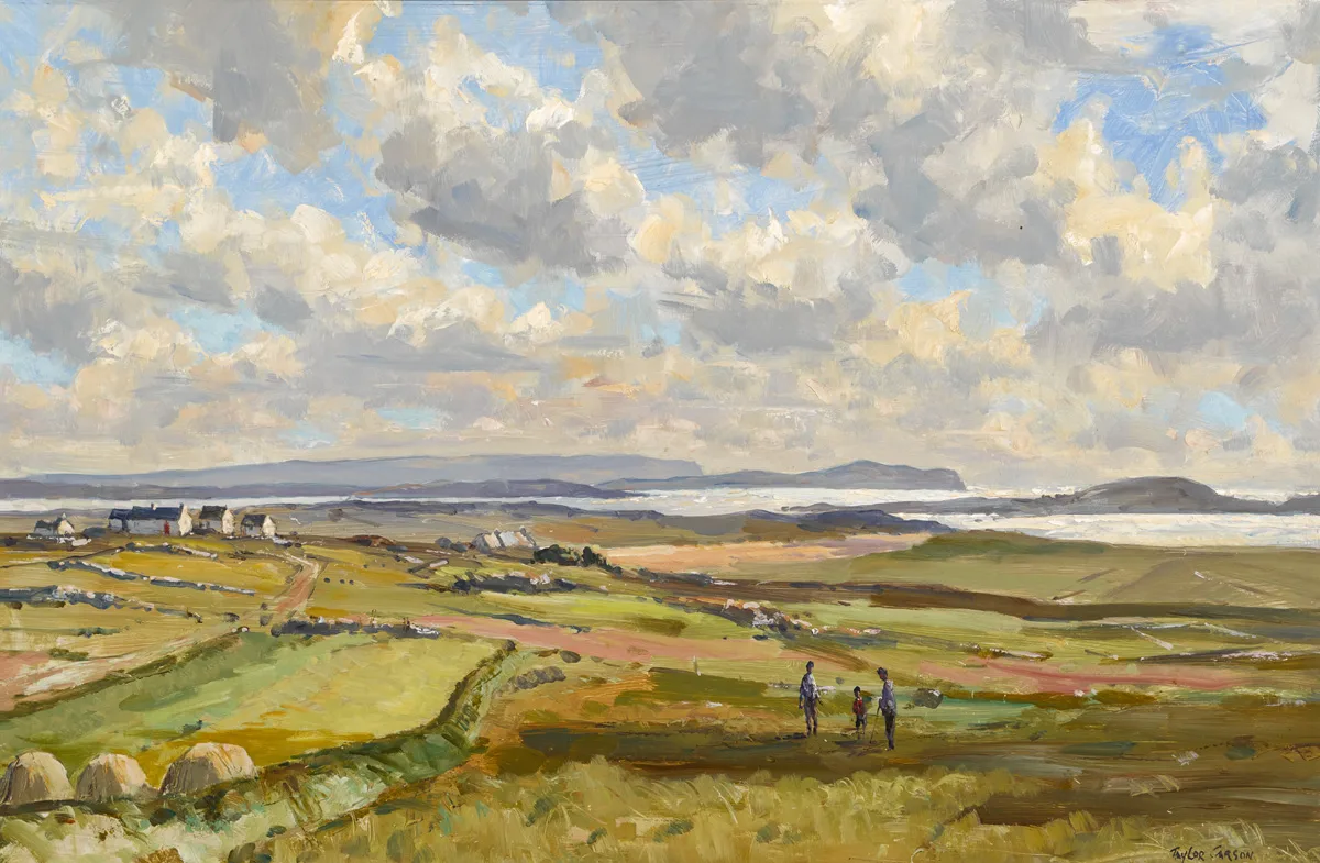 COASTLINE, GWEEDORE, COUNTY DONEGAL by Robert Taylor Carson, 1968, oil on board, sold May 2016