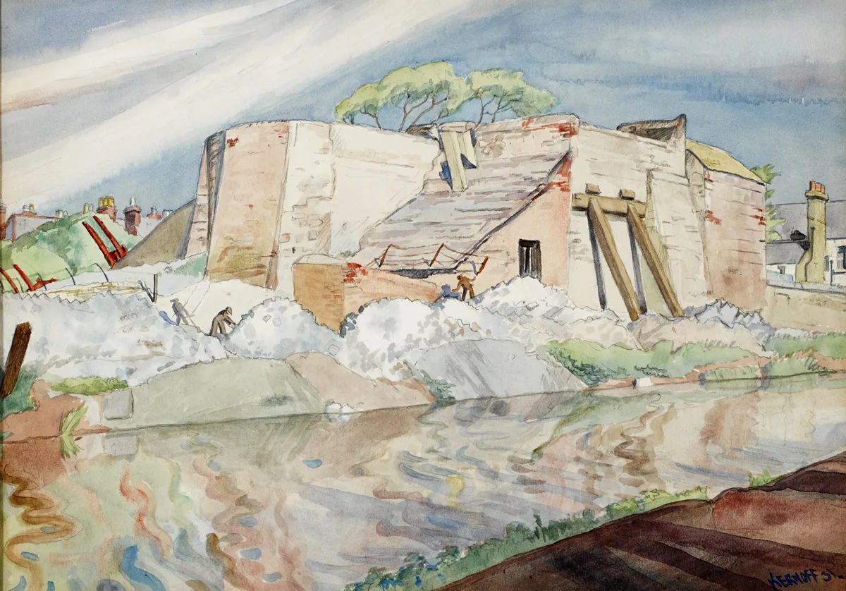 LIME WORKS, DOLPHIN'S BARN, DUBLIN by Harry Kernoff, 1931, watercolour, sold May 2016