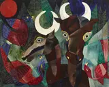 Basil Rakoczi, NOCTURNAL SCENE WITH GOATS AND BIRDS