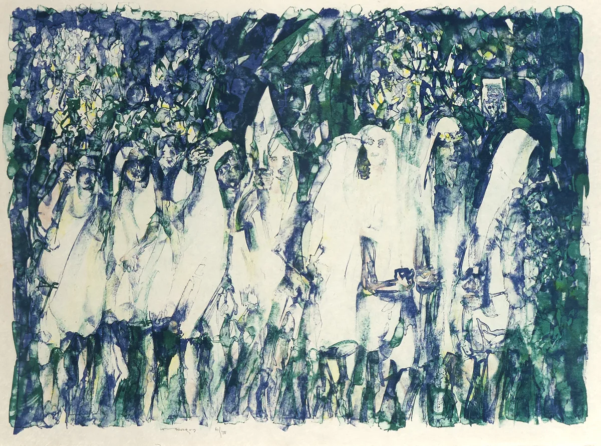 PROCESSION WITH LILIES by Louis le Brocquy, lithograph; (no. 61 from an edition of 75), sold May 2016
