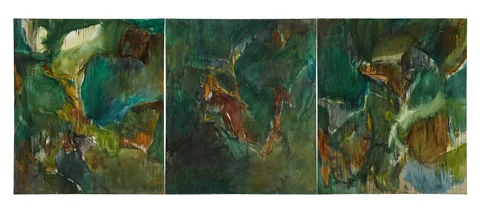 Barrie Cooke, FOREST TRIPTYCH, 1976, oil on canvas; (3)