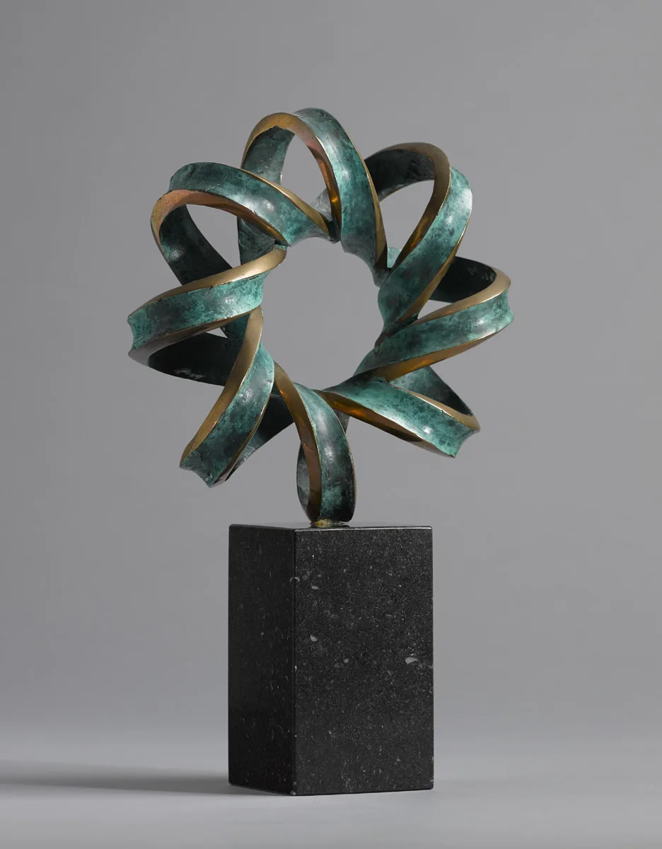 Brian King, THE DOUBLE HELIX, bronze on black marble base; (from an edition of 4)